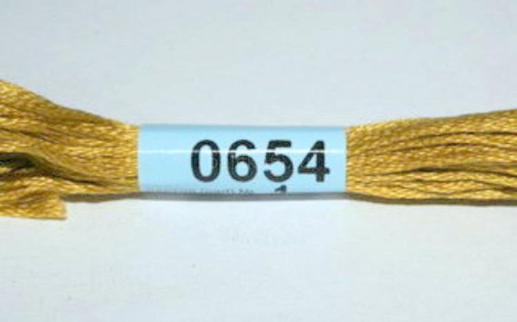 Нитки для вышивания "GAMMA" мулине ( 0207-0819 ) х/б 24 x 8 м №0654 горчичн.