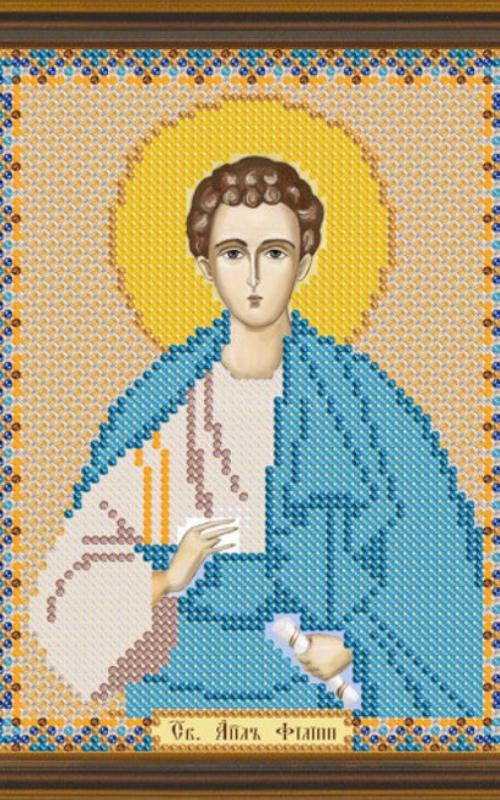 Канва/ткань с рисунком для вышивания бисером 13x17 см БИС 5196 "Св. Апостол Филипп"