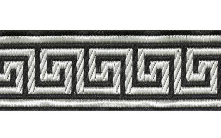 Тесьма декор.черный /узор-серебро/ золото ш-2,5см