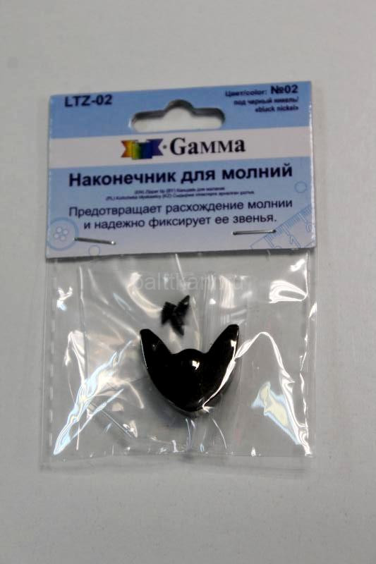 Наконечник для молний "Gamma" LTZ-02 22мм 22*20*5мм металл/черн.никель