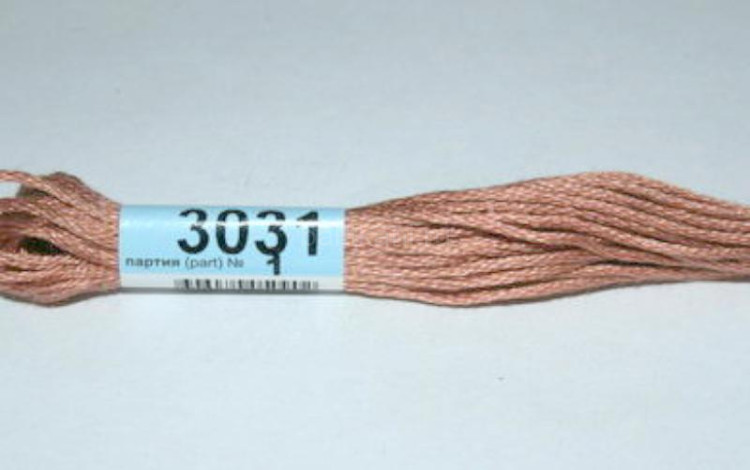 Нитки для вышивания "GAMMA" мулине ( 0820-3070 ) х/б 24 x 8 м №3031 св.какао