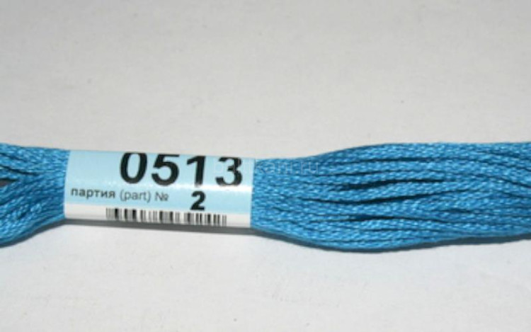 Нитки для вышивания "GAMMA" мулине ( 0207-0819 ) х/б 24 x 8 м №0513 синий