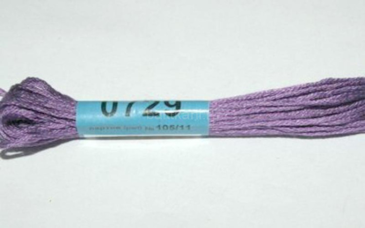 Нитки для вышивания "GAMMA" мулине ( 0207-0819 ) х/б 24 x 8 м №0729 фиолетовый