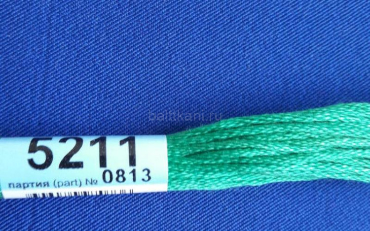 Нитки для вышивания "GAMMA" мулине ( 3173-6115 ) х/б 24 x 8 м №5211 зеленый