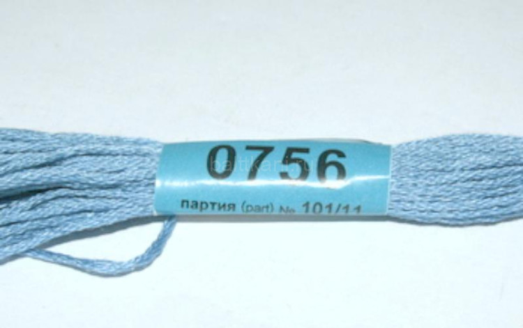 Нитки для вышивания "GAMMA" мулине ( 0207-0819 ) х/б 24 x 8 м №0756 т-серо-голубой