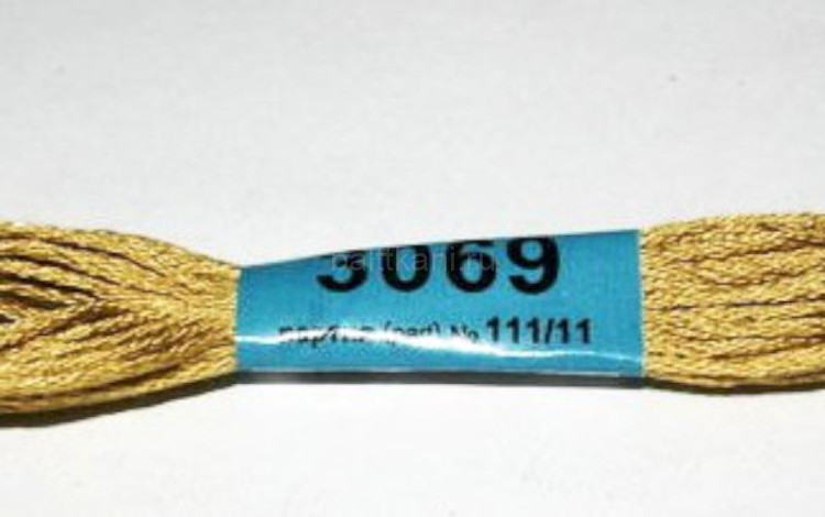 Нитки для вышивания "GAMMA" мулине ( 0820-3070 ) х/б 24 x 8 м №3069 горчица
