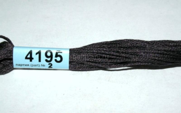 Нитки для вышивания "GAMMA" мулине ( 3173-6115 ) х/б 24 x 8 м №4195 т.серый