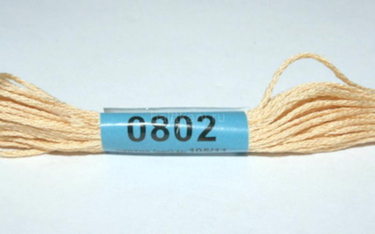 Нитки для вышивания "GAMMA" мулине ( 0207-0819 ) х/б 24 x 8 м №0802 св.-песочный