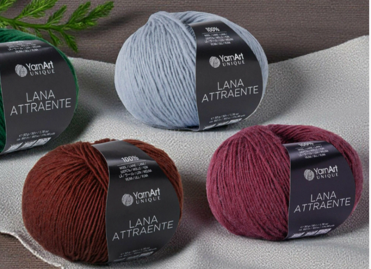 Пряжа YarnArt Lana Atraente 50гр.160м 100% шерсть цв.красный