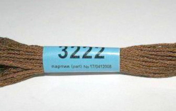 Нитки для вышивания "GAMMA" мулине ( 3173-6115 ) х/б 24 x 8 м №3222 коричневый