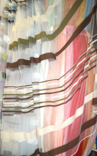 ОСТАТОК.Тюль сетка  Н-3,00м полоска Турция арт.4048/447222 утяж.беж./корич./венги.