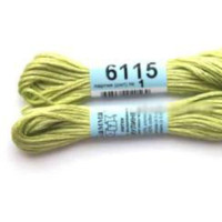Нитки для вышивания "GAMMA" мулине ( 3173-6115 ) х/б 24 x 8 м №6115 бл.оливковый