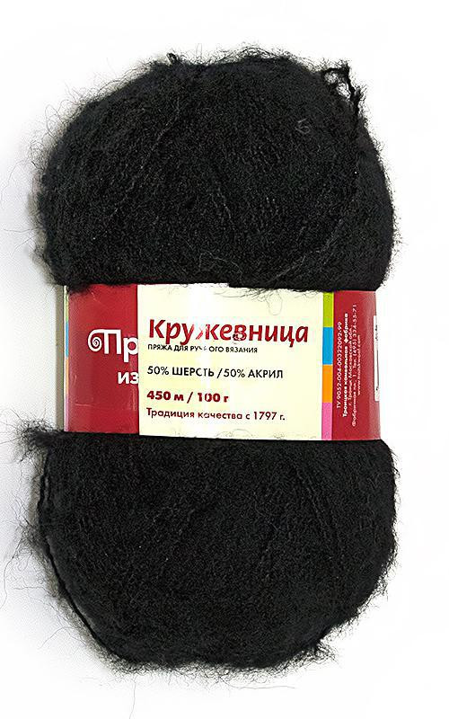 РАСПРОДАЖА.Пряжа Троицкая "Кружевница" №0140 черный