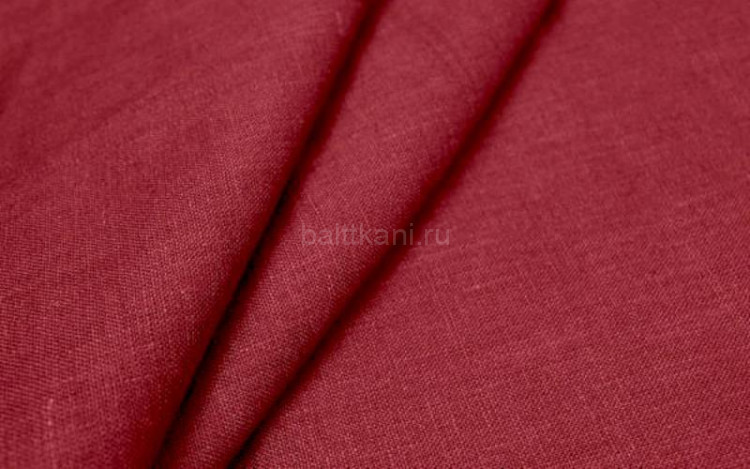 Ткань п/лен  ш-150см пл.140гр/м2 50%лен50%х/б  №161 бордо