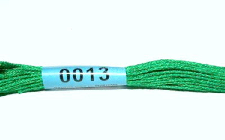 Нитки для вышивания "GAMMA" мулине ( 0001-0206 ) х/б 24 x 8 м №0013 изумрудный