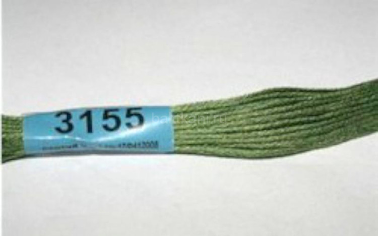 Нитки для вышивания "GAMMA" мулине ( 3071-3172 ) х/б 24 x 8 м №3155 бл.хаки