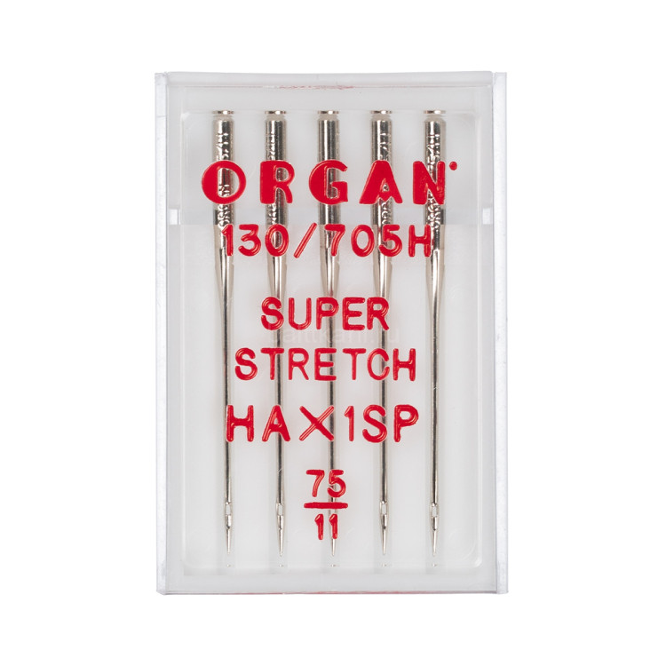 Иглы для быт. шв. машин "ORGAN" супер стрейч 5 шт в пенале №75