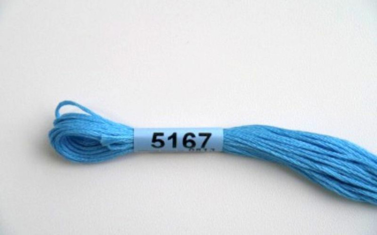 Нитки для вышивания "GAMMA" мулине ( 3173-6115 ) х/б 24 x 8 м №5167 т.голубой