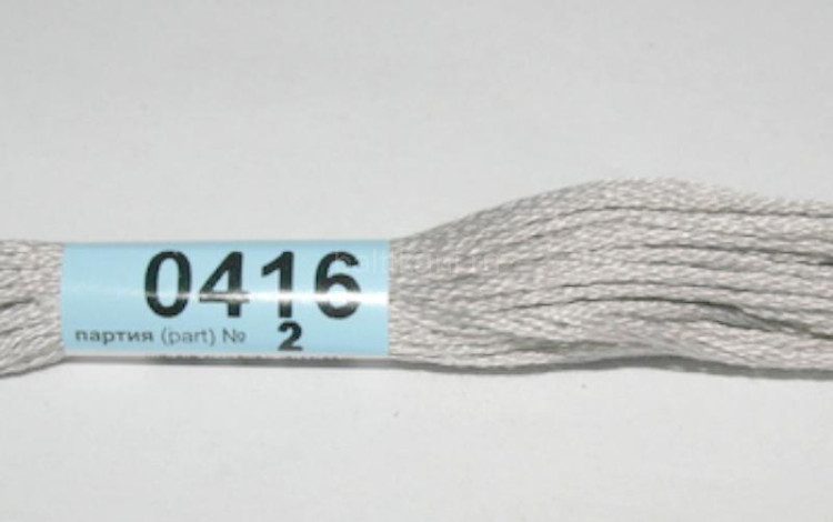 Нитки для вышивания "GAMMA" мулине ( 0207-0819 ) х/б 24 x 8 м №0416 св.серый